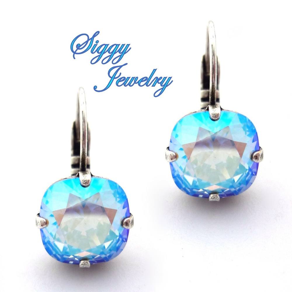 Swarovski® Crystal Light Sapphire Shimmer Earrings